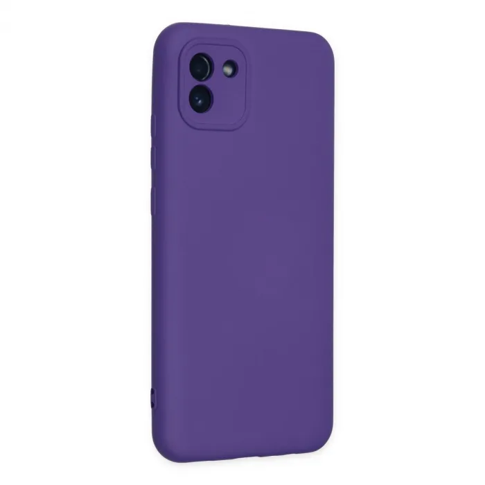 Samsung Galaxy A03 Kılıf Nano İçi Kadife Silikon - Mor