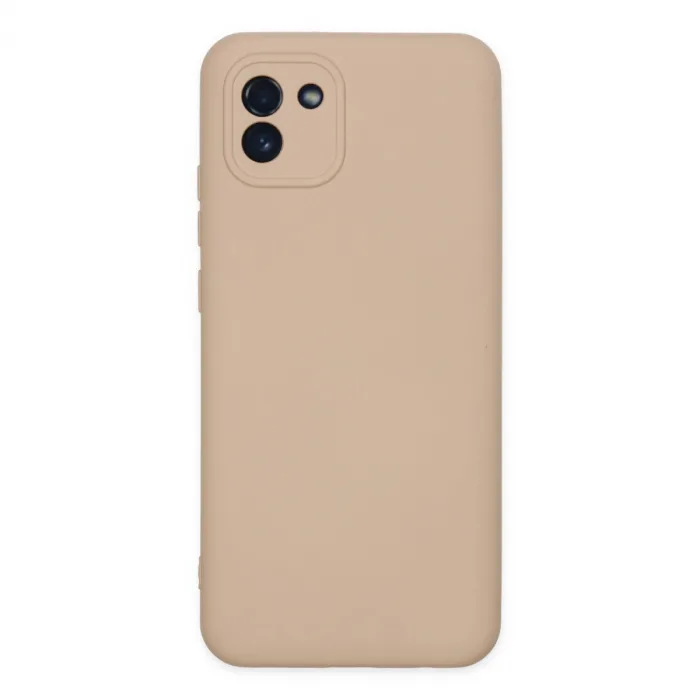 Samsung Galaxy A03 Kılıf Nano İçi Kadife Silikon - Pudra