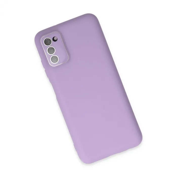 Samsung Galaxy A03s Kılıf Lansman Glass Kapak - Lila