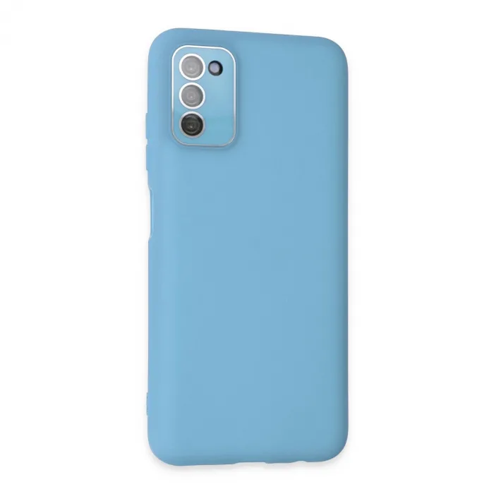 Samsung Galaxy A03s Kılıf Lansman Glass Kapak - Mavi