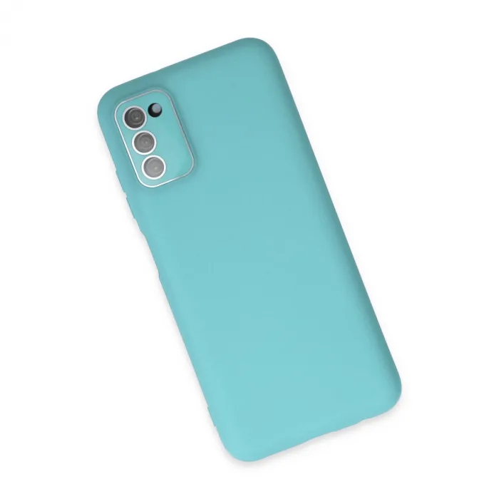 Samsung Galaxy A03s Kılıf Lansman Glass Kapak - Turkuaz