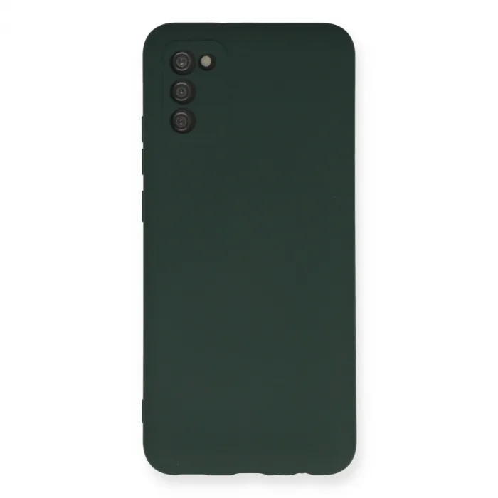 Samsung Galaxy A03s Kılıf Nano İçi Kadife Silikon - Koyu Yeşil