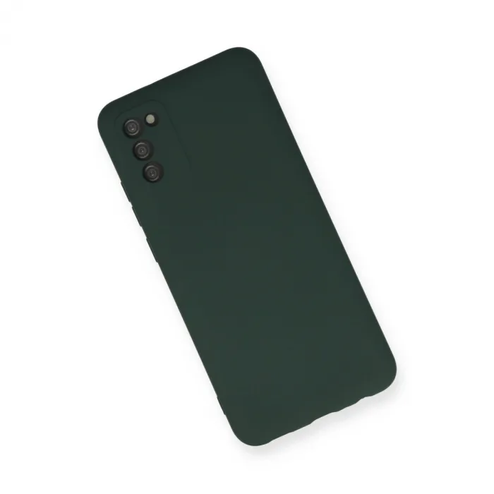 Samsung Galaxy A03s Kılıf Nano İçi Kadife Silikon - Koyu Yeşil