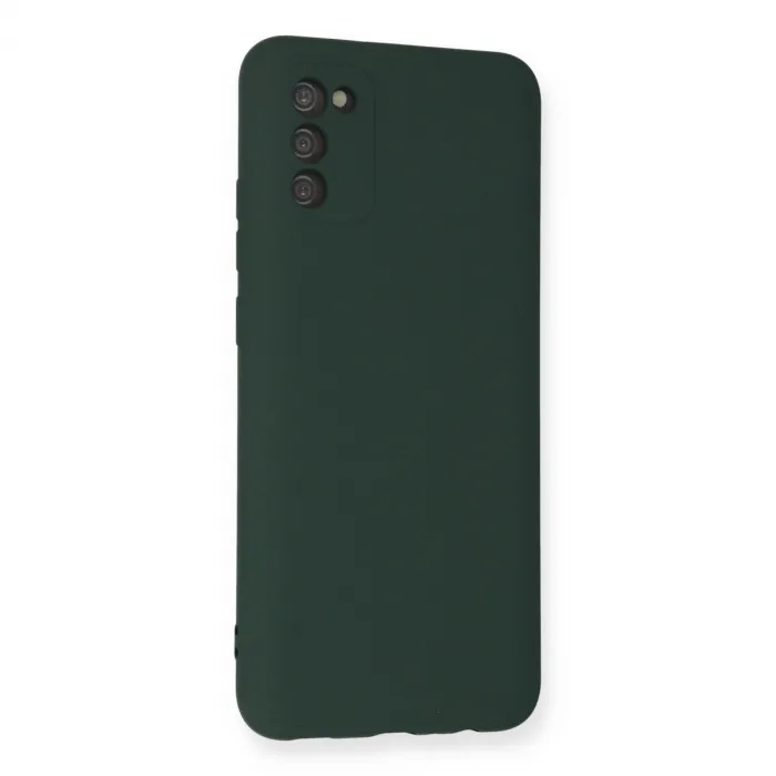 Samsung Galaxy A03s Kılıf Nano İçi Kadife Silikon - Koyu Yeşil