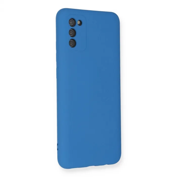 Samsung Galaxy A03s Kılıf Nano İçi Kadife Silikon - Mavi