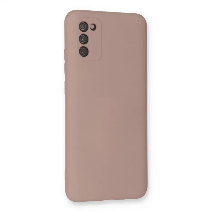 Samsung Galaxy A03s Kılıf Nano İçi Kadife Silikon - Pudra