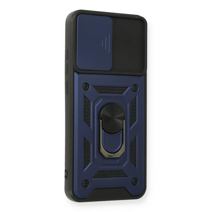 Samsung Galaxy A03s Kılıf Pars Lens Yüzüklü Silikon - Lacivert