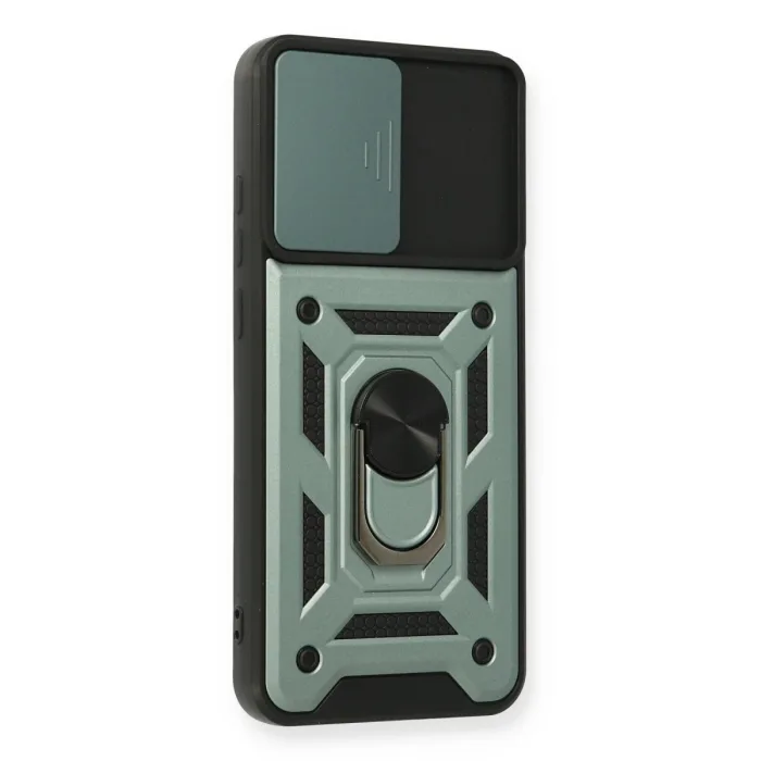 Samsung Galaxy A03s Kılıf Pars Lens Yüzüklü Silikon - Yeşil