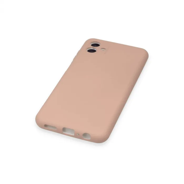 Samsung Galaxy A04 Kılıf Nano İçi Kadife Silikon - Pudra