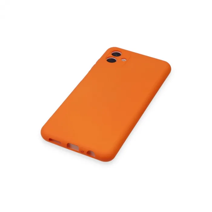 Samsung Galaxy A04 Kılıf Nano İçi Kadife Silikon - Turuncu