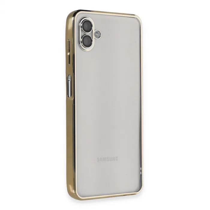 Samsung Galaxy A04 Kılıf Razer Lensli Silikon - Gold