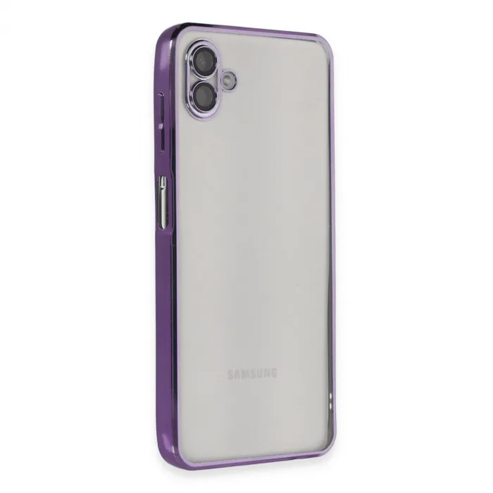 Samsung Galaxy A04 Kılıf Razer Lensli Silikon - Mor