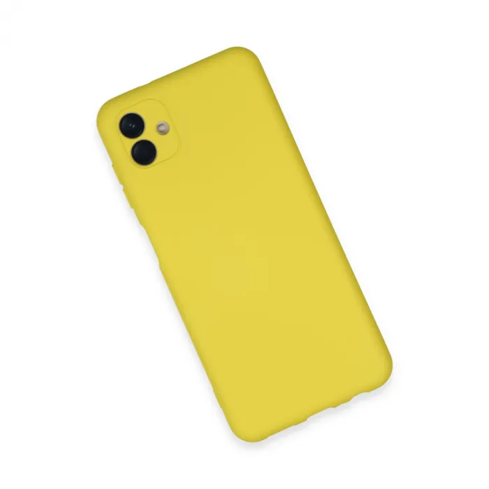 Samsung Galaxy A04e Kılıf Nano İçi Kadife Silikon - Sarı