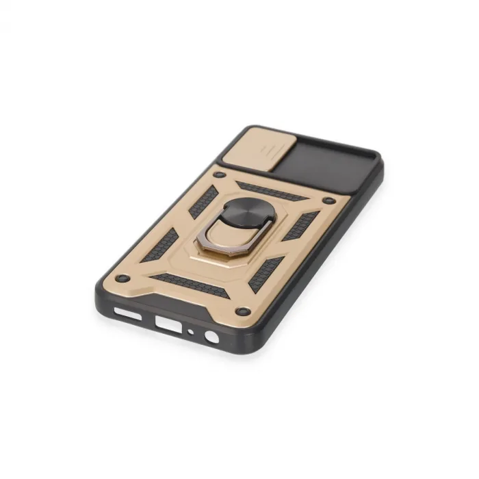 Samsung Galaxy A04e Kılıf Pars Lens Yüzüklü Silikon - Gold