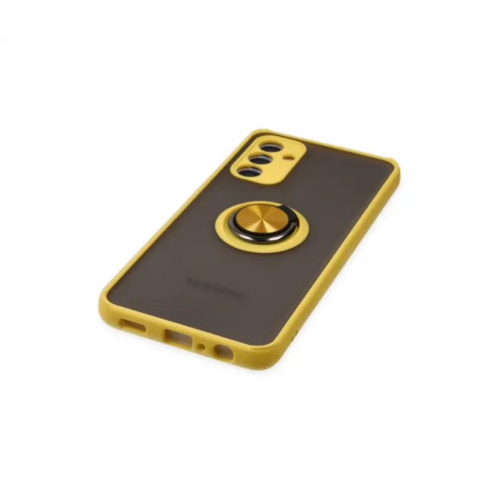 Samsung Galaxy A04s Kılıf Montreal Yüzüklü Silikon Kapak - Sarı