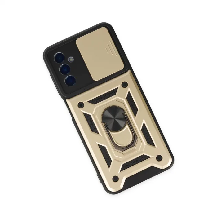 Samsung Galaxy A04s Kılıf Pars Lens Yüzüklü Silikon - Gold
