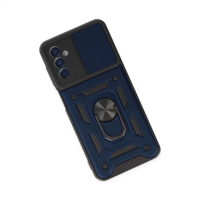 Samsung Galaxy A04s Kılıf Pars Lens Yüzüklü Silikon - Lacivert