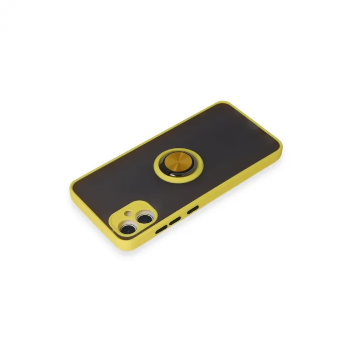 Samsung Galaxy A05 Kılıf Montreal Yüzüklü Silikon Kapak - Sarı