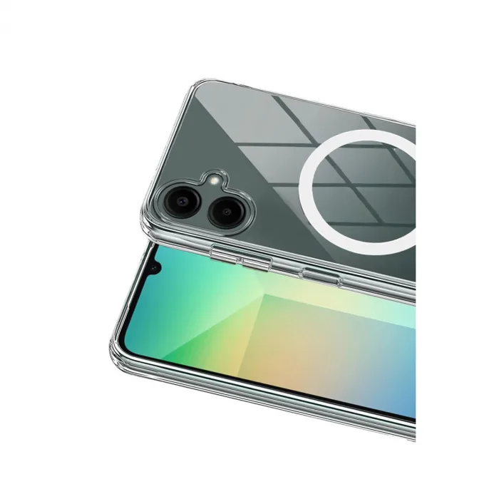 Samsung Galaxy A06 Combo Sert Şeffaf Magsafe Kapak - Şeffaf