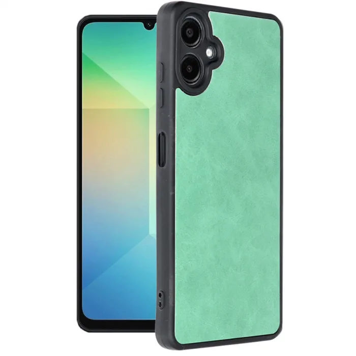 Samsung Galaxy A06 Kılıf Aras Deri Kapak - Koyu Yeşil