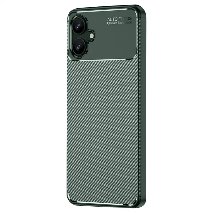 Samsung Galaxy A06 Kılıf Auto Focus Karbon Kapak - Koyu Yeşil