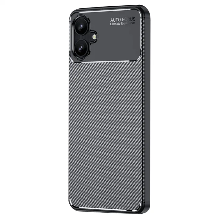 Samsung Galaxy A06 Kılıf Auto Focus Karbon Kapak - Siyah
