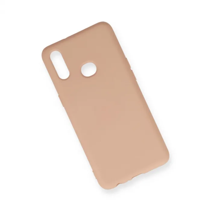 Samsung Galaxy A10s Kılıf Nano İçi Kadife Silikon - Pudra