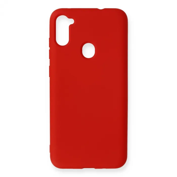Samsung Galaxy A11 Kılıf Nano İçi Kadife Silikon - Kırmızı