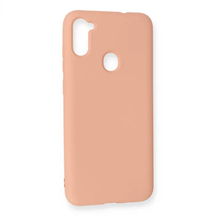 Samsung Galaxy A11 Kılıf Nano İçi Kadife Silikon - Pudra