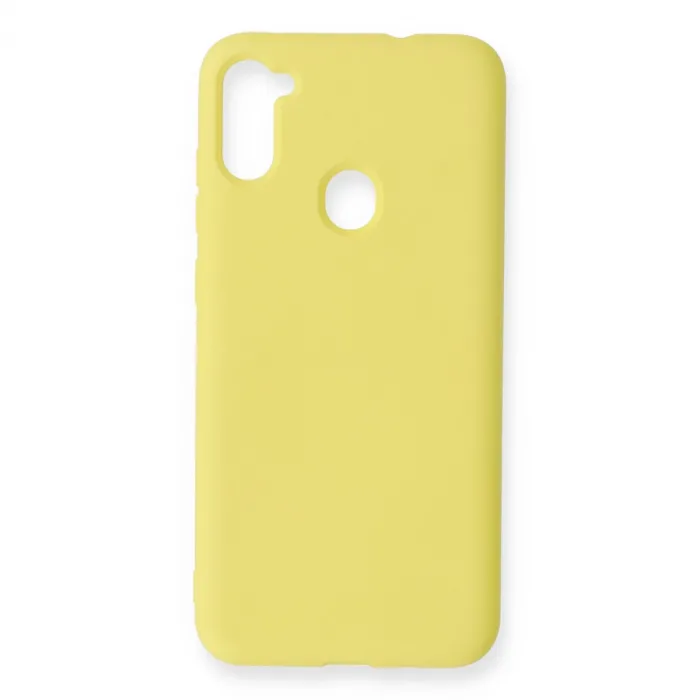 Samsung Galaxy A11 Kılıf Nano İçi Kadife Silikon - Sarı