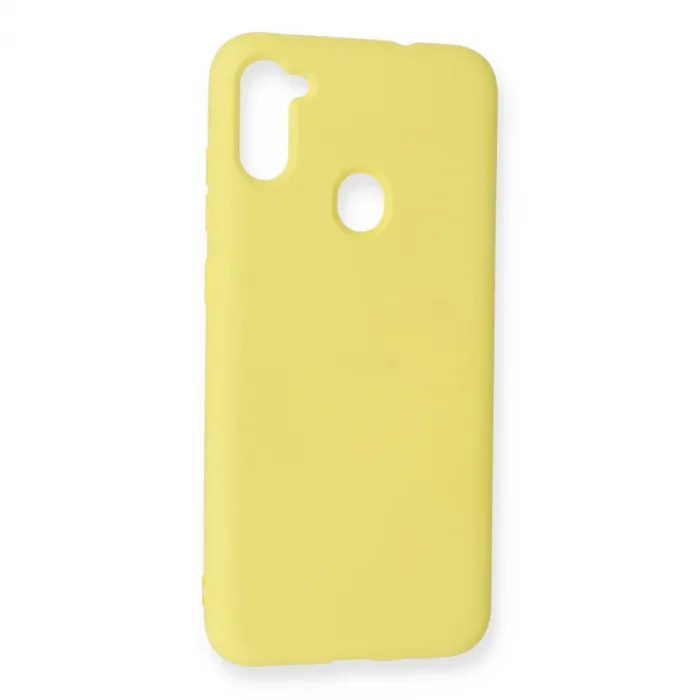 Samsung Galaxy A11 Kılıf Nano İçi Kadife Silikon - Sarı