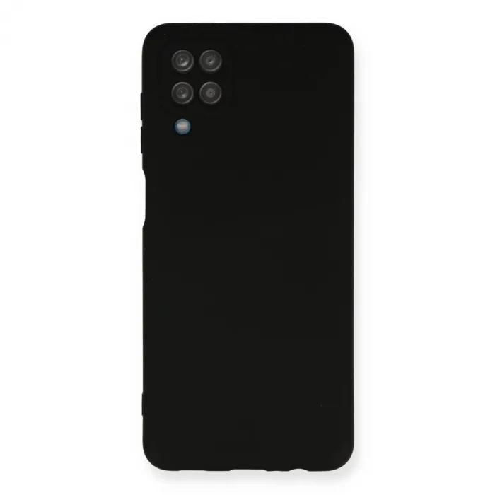 Samsung Galaxy A12 Kılıf Nano İçi Kadife Silikon - Siyah