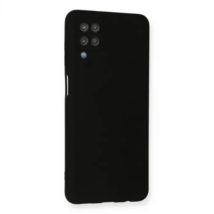 Samsung Galaxy A12 Kılıf Nano İçi Kadife Silikon - Siyah