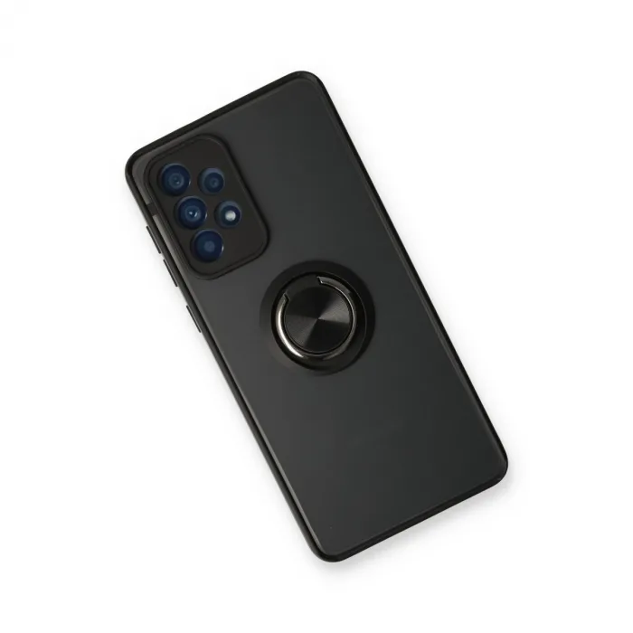 Samsung Galaxy A13 4g Kılıf Montreal Yüzüklü Silikon Kapak - Siyah