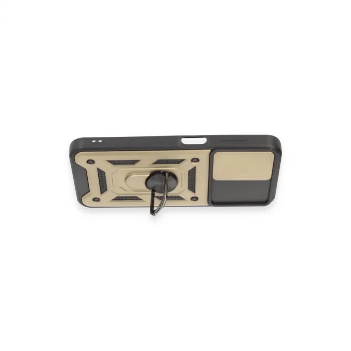 Samsung Galaxy A14 4g Kılıf Pars Lens Yüzüklü Silikon - Gold