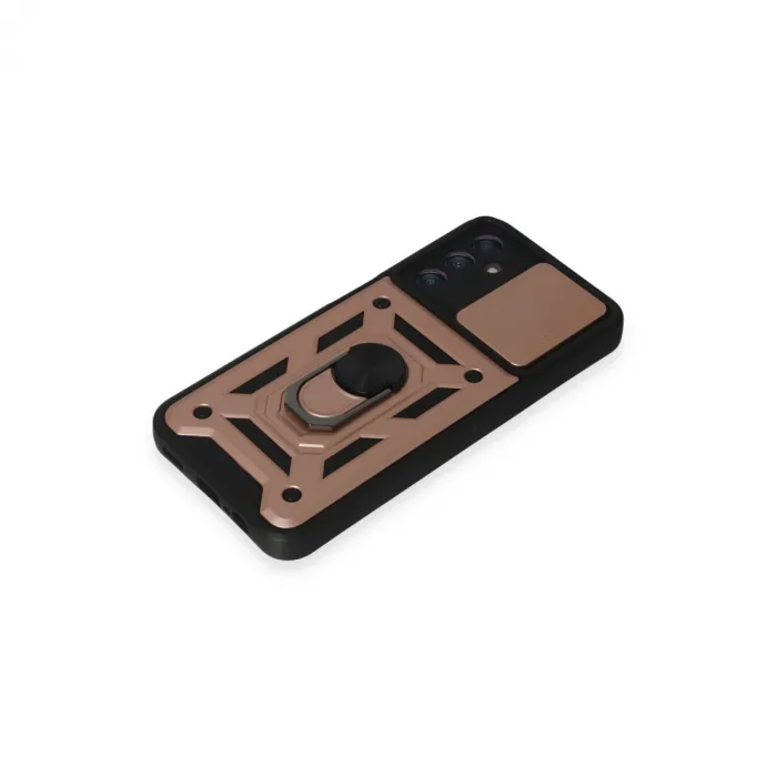 Samsung Galaxy A14 4g Kılıf Pars Lens Yüzüklü Silikon - Rose Gold