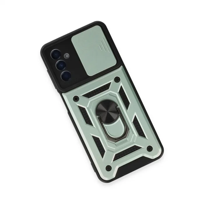 Samsung Galaxy A14 4g Kılıf Pars Lens Yüzüklü Silikon - Yeşil