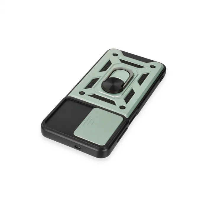 Samsung Galaxy A14 4g Kılıf Pars Lens Yüzüklü Silikon - Yeşil