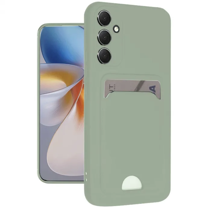 Samsung Galaxy A16 5g Kılıf Kelvin Kartvizitli Silikon - Açık Yeşili
