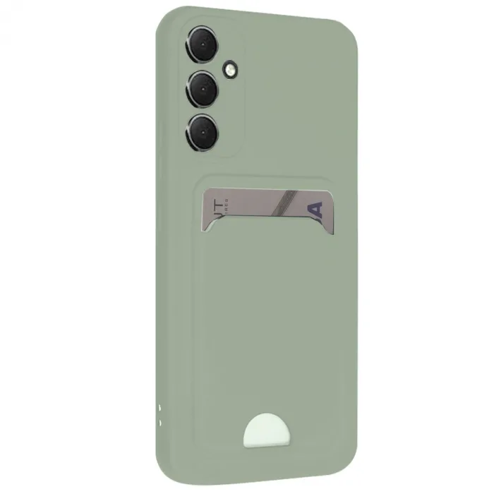 Samsung Galaxy A16 5g Kılıf Kelvin Kartvizitli Silikon - Açık Yeşili