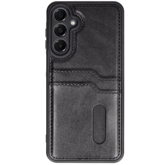 Samsung Galaxy A16 5g Kılıf Sara Kartvizitli Deri Kılıf - Siyah