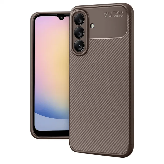 Samsung Galaxy A17 5g Auto Focus Karbon Kapak - Kahverengi