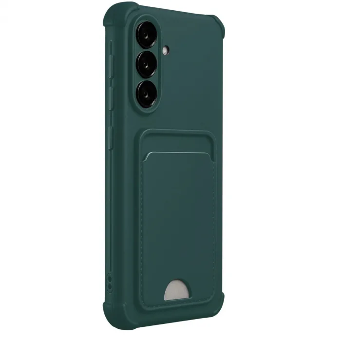 Samsung Galaxy A17 5g Kelvin Kartvizitli Silikon - Koyu Yeşil