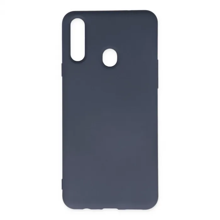 Samsung Galaxy A20s Kılıf Nano İçi Kadife Silikon - Gri