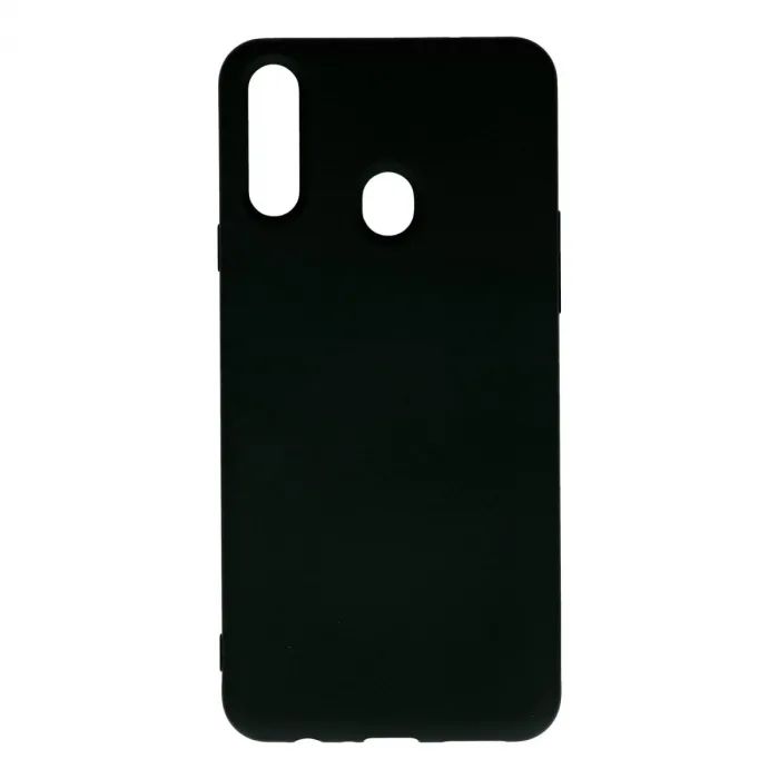 Samsung Galaxy A20s Kılıf Nano İçi Kadife Silikon - Siyah