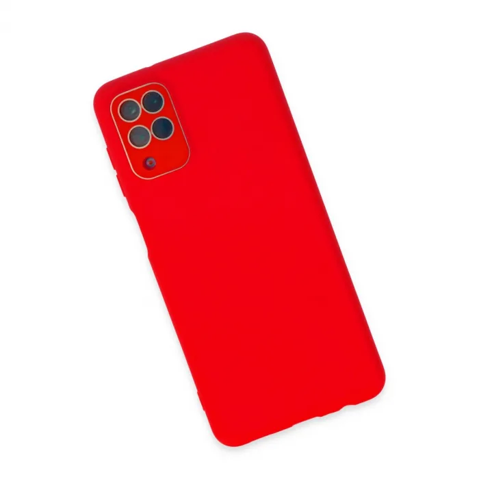 Samsung Galaxy A22 Kılıf Lansman Glass Kapak - Kırmızı