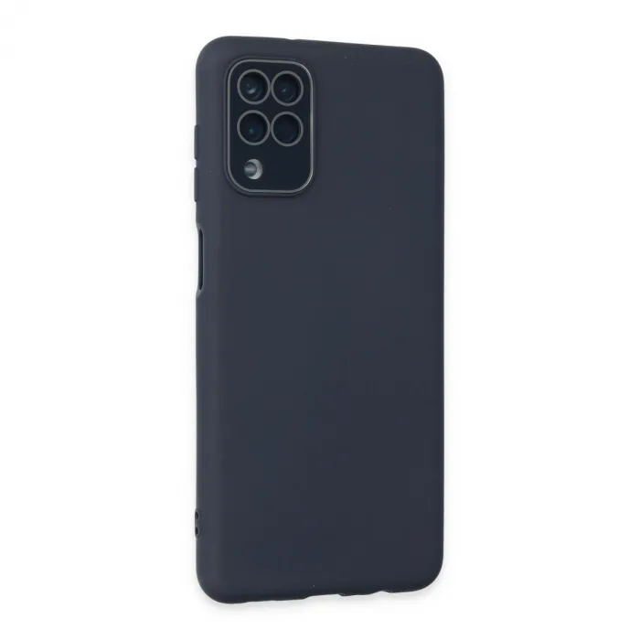 Samsung Galaxy A22 Kılıf Lansman Glass Kapak - Lacivert