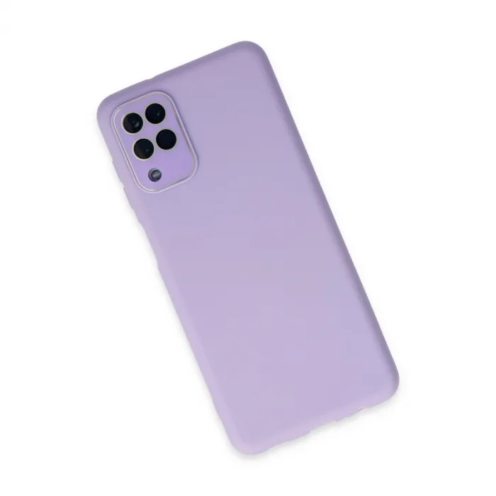 Samsung Galaxy A22 Kılıf Lansman Glass Kapak - Lila
