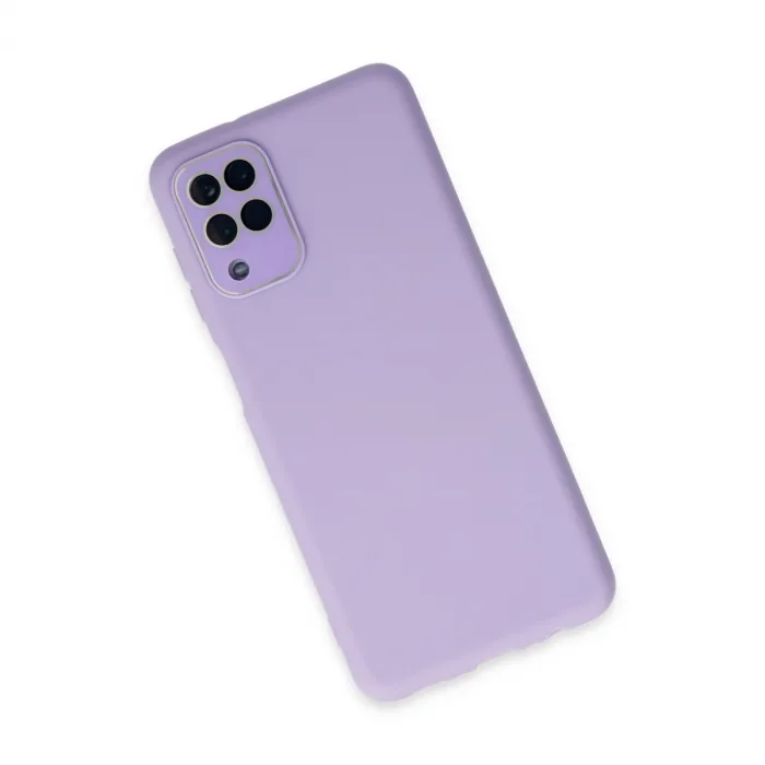 Samsung Galaxy A22 Kılıf Lansman Glass Kapak - Lila