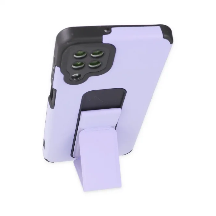 Samsung Galaxy A22 Kılıf Mega Standlı Silikon - Lila